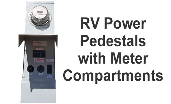 RV Power Pedestals with Meter Compartments