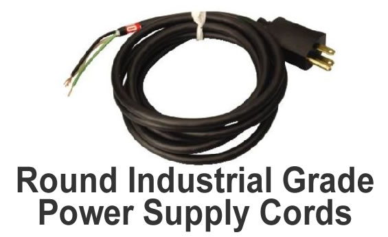 Round Industrial Grade Power Supply Cords